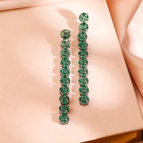 Image of Rubans Demi Fine Stainless Steel Emerald Hoop Jewels Gift for Women & Girls