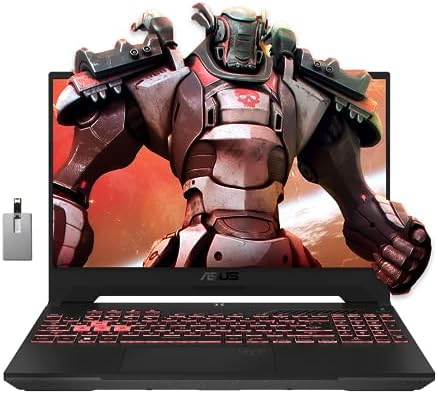 ASUS TUF A15 15.6″ FHD 144Hz Gaming Laptop, AMD Ryzen 7-6800H Processor, 32GB DDR5 RAM, 1TB PCIe SSD, Backlit Keyboard, GeForce RTX 3050Ti 4G, HD Webcam, Win 11, Gray, 32GB Hotface USB Card