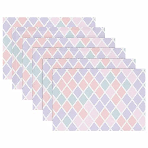 Set de table pour table à manger diamant antidérapant résistant chaleur x6