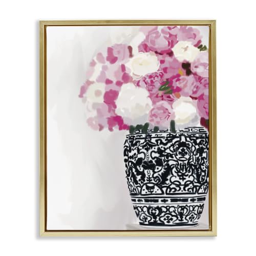 Soft Pink Carnation Vase Floral, 24 x 30 Inch Canvas in Floater Frame