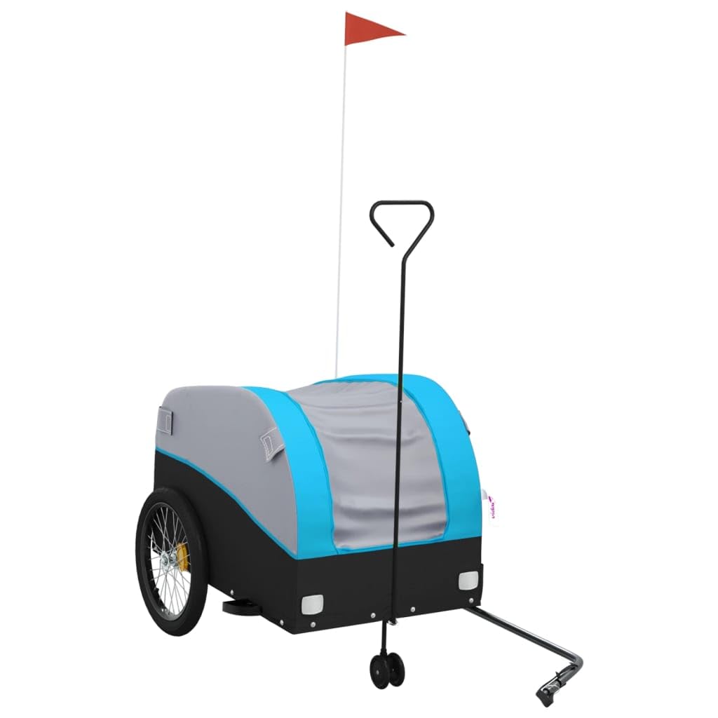 Fahrradanhänger Schwarz und Blau 45 kg Eisen, Fahrrad Anhänger, Lastenanhänger, Handwagen, Fahrrad-lastenanhänger, Lastenfahrrad - 94156