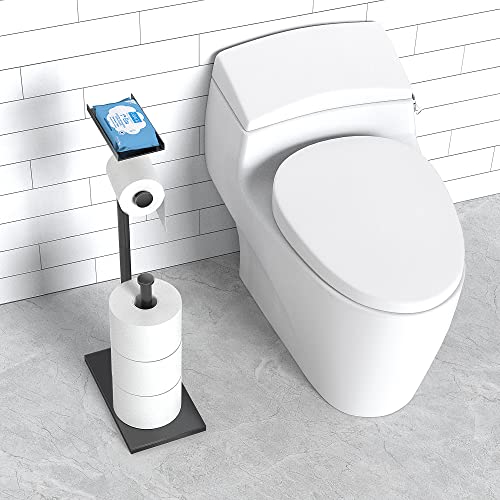 Cisily TOILET PAPER HOLDER STAND With Phone Shelf, Bathroom Toliet Decor Decoration. Tissue Roll Free Standing Storage thumb #6