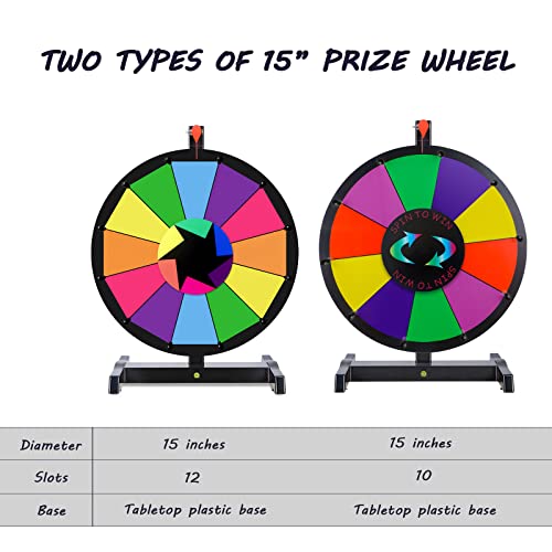 Ielyiesy 15 Inch Spinning Prize Wheel Tabletop Prize Wheel With 10 Slots Dry Erase Spinning Wheel For Trade Show Carnival Party Pub Fortune Game #TOP5