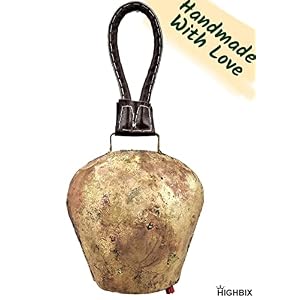HIGHBIX Giant Harmony Cow Bell Huge Vintage Handmade Rustic Lucky Christmas Hanging Bell