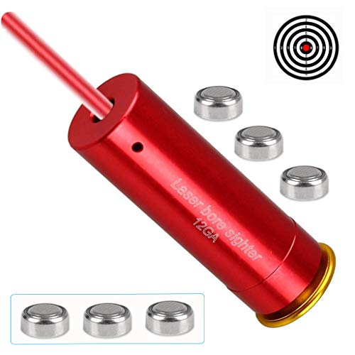 12Ga Red Dot Laser Bore Sight In-Chamber Cartridge Laser Bore Sighter With Two Sets Batteries #TOP2