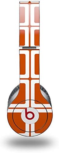 Skin Decal Wrap Works with Original Beats Solo HD Headphones Squared Burnt Orange Skin Only (Headphones NOT Included)