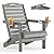 SUUNYN Adirondack Chair Folding HDPE Adirondack Chairs with Cup Holder, Outdoor Fire Pit Chairs All-Weather Lawn Chair for Deck Patio Garden (Grey)