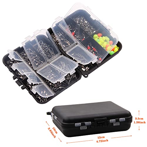 Image of Proberos 140pcs Fishing Swivel Snaps Kit Include Ball Bearing Swivel Snap Barrel 3 Way Triple Swivel Connector Clip Fishing Beads Fishing Accessories Fishing Set