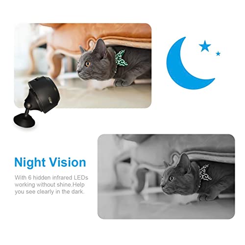 Lovskoo Security Cameras Wireless Outdoor And Indoor, Micro Cam Cameras For Home Security Wifi Camera With Night Vision, 150° Viewing Angle, 6 Ir Led Lights, Cool Stuff Gift For Men Women (Black) #TOP3