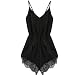 Meily� Women Strap Sleeveless Lace Chiffon Jumpsuit Rompers Playsuit ,Black,X-Large