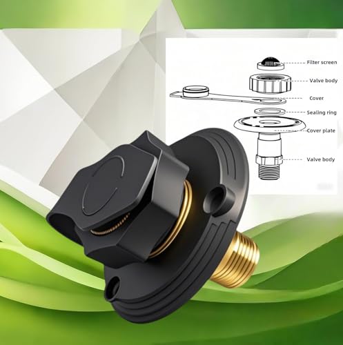 Image of RV City Water Inlet with Brass Check Valve, Fresh Water Fill Flange for Camper Hookup, Durable RV Water Replacement Connection Fittings,Black
