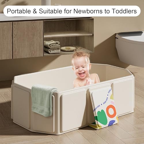 Image of Collapsible Baby Bathtub, Portable & Foldable Bathtub for Newborns to Toddlers, Easy to Store, Lightweight for Home & Travel, SpaceSaver Baby Tubs for Kids