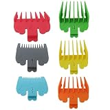 HOTIOGA Multi-Colored Clipper Guards Set Compatible for Wxhl Home Cut/Home Pro/Home Barber Kit 79524-3001,Set of 6 Combs Clipper Guides Replacement - 1/16" to 1/2"