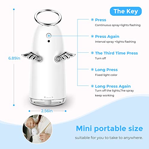 Lamon Humidifiers, Portable Usb Desktop Cool Mist Humidifier, Humidifiers For Bedroom, Best Birthday First Gift For Baby Family Friends Girlfriend. Quiet Expression Diy Mini Humidifiers（Angel） #TOP4