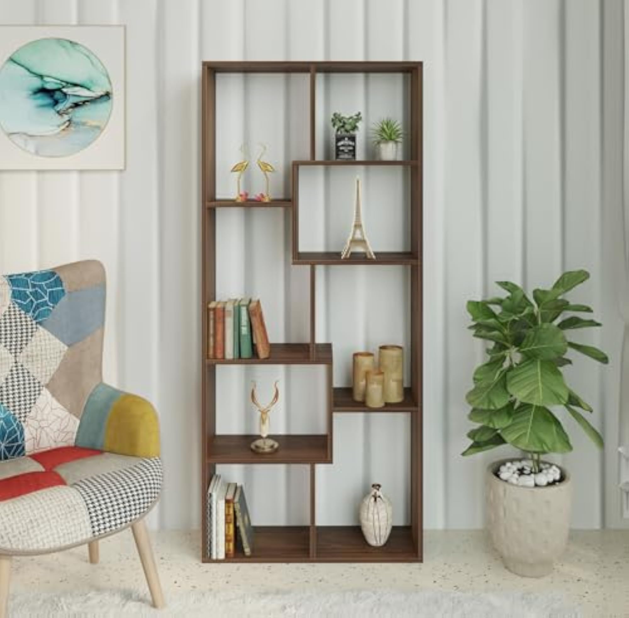 Jameye Engineered Wood Bookshelf Cabinet Book Rack Organizer