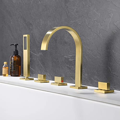 Ensemble de Mitigeur de Bain-Douche 5 Trous Cascade avec Douchette - 3
