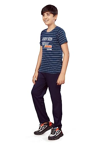 Image of Kids Night Suit for Boys - Cotton Set of Pyjama & T-Shirt Sleepwear - Lightweight & Comfortable Night Wear for Kids