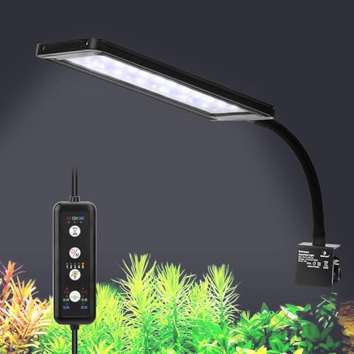 fishkeeper Clip On Aquarium LED Light, 24/7 Mode Full Spectrum