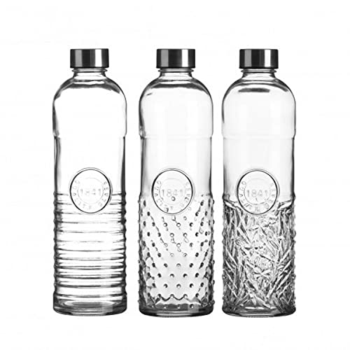 Emilja 3 Glasflaschen 1L 1841 in verschiedenen Designs