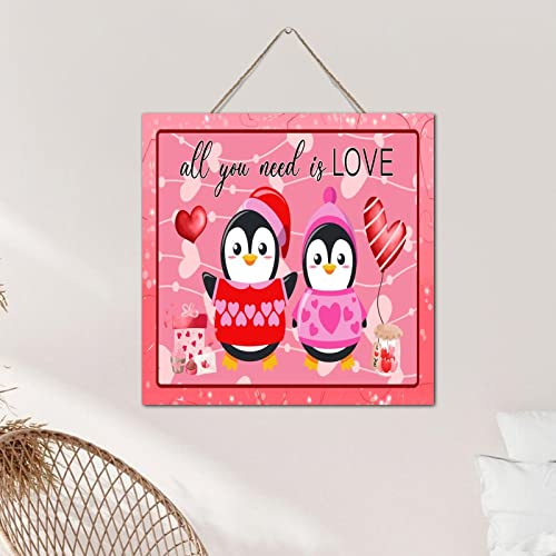 Joli pingouin pour la Saint-Valentin avec message d'amour