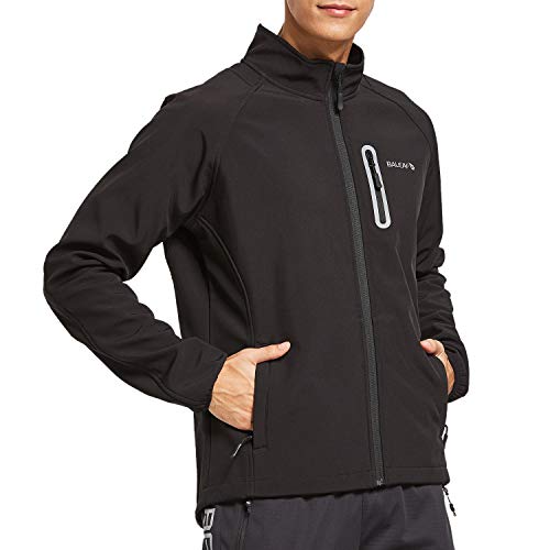 BALEAF Men's Softshell Cycling Running Jacket Thermal Winter Coat Windproof Breathable Black Size