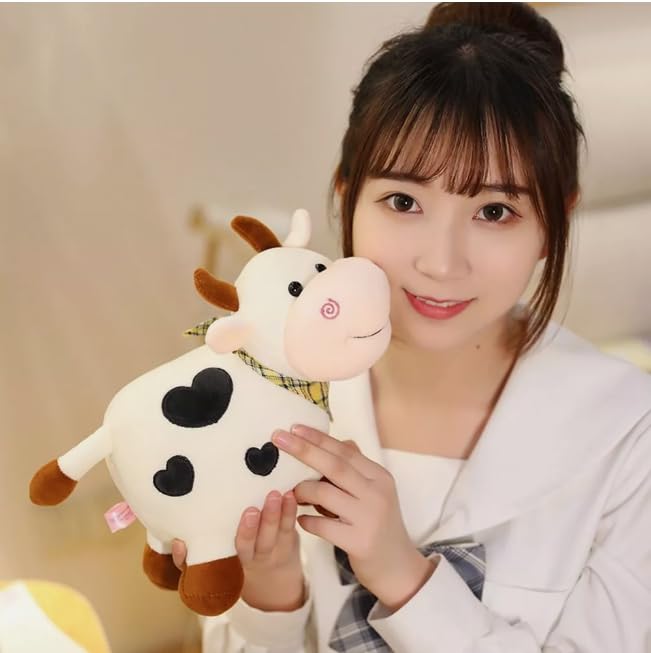 Image of Cute Plush Toy for Kids | | Soft Toys | Birthday Gift for Girls /Wife, Boyfriend /Husband, Soft Toys for Girls, Baby Toy (Random Color) Pack of 1 (Cow Plush Soft Toy)