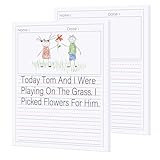 zmybcpack 2 Pack Write Beginner Paper for Kids, 8.5'x11' Story Writing Paper for Kids to Write Story, Primary Composition Notepad(100 Sheets Each, Double-Sided Printing)
