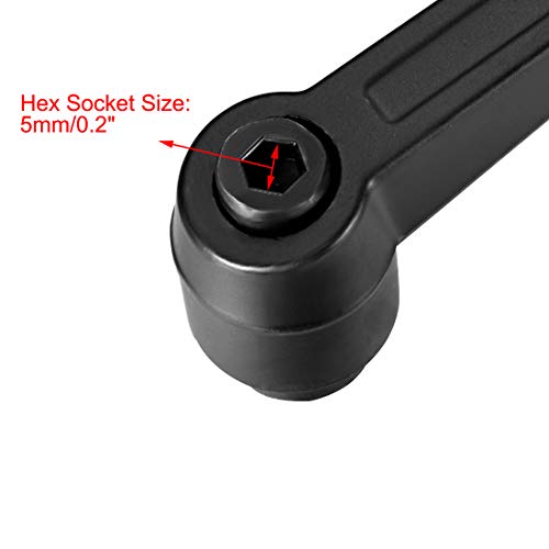 Image of uxcell M10x1.5mm Handle Adjustable Clamping Lever Thread Push Button Ratchet Female Threaded Stud 2 Pcs