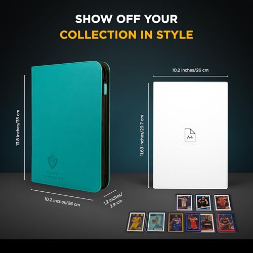 Card Guardian - 9 Pocket Premium Binder with Zipper for 360 Cards Trading Card Games TCG (Teal) - Side Loaded Pockets - Compatible Yugioh Cards MTG Binder Sports Card Binder by Card Guardian - Image 6