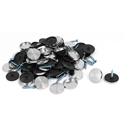 Aexit Glass Furniture Quality Parts 304 Stainless Steel Mirror Screws Cap Nails 25mm Dia 60PCS Model:44as584qo132
