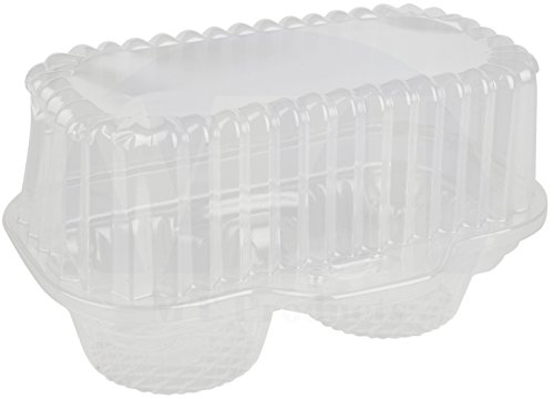 Two Compartment Hinged Clear Cupcake Takeout Container by MT Products - (15 Pieces)