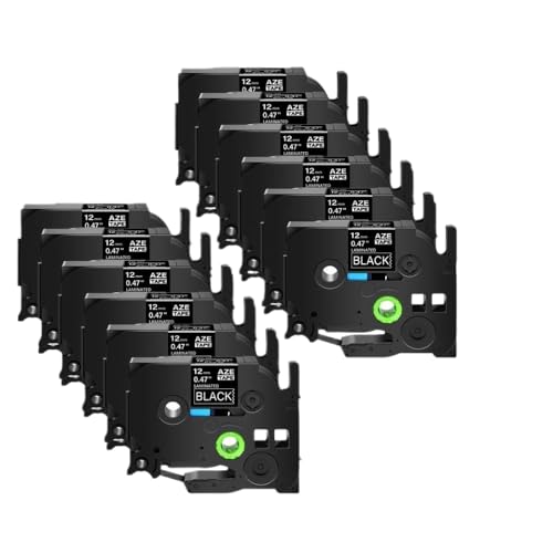 10PCS 5PCS 12mm���x���e�[�vTZ TZE-231 TZE-241 PT-H110���x���v�����^�[�p�̃��~�l�[�g�e�[�v(10PK White on Black)