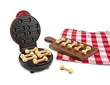 Nostalgia MyMini Dog Treats Maker for Homemade Puppy Treats, 6 Nonstick Bone Shaped Molds on Dual Sided Cooking Surface, Recipes Included