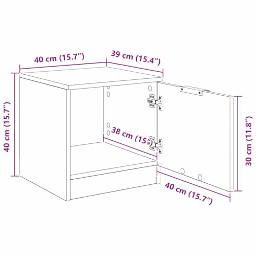 Table d'appoint avec espace de rangement double niveau en bois de chêne