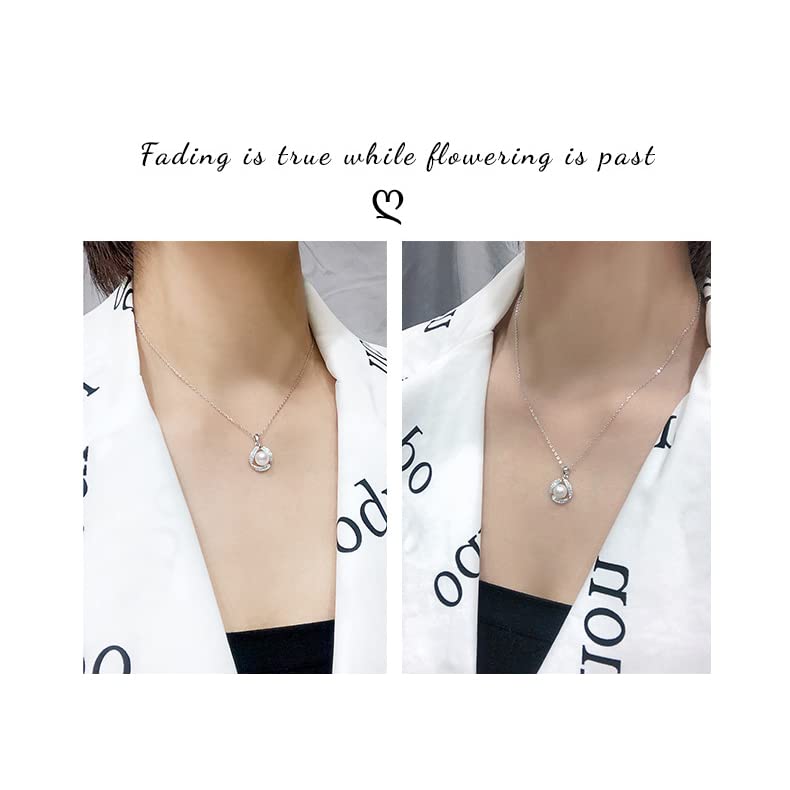 S925 Collana Ciondolo in Argento da Donna Dolce Anello Coreano Collana