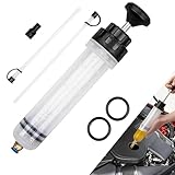 kasanidika シリンジ オイルポンプ 注射器 オイル交換 ガソリン抜き取りポンプ オイルチェンジャー オイルサクションガン チューブ 手動ポンプ 簡易操作 自動車用 工作用 園芸 エンジンオイル ミッションオイル 水槽交換 メンテナンス オイル移送 計量 洗浄 耐油 大きい 200ml