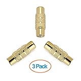 Aurum Cables High Quality 3 Pack RCA Female to Female Coupler Jack Adapter