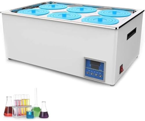 Stainless Steel Digital Thermostatic Water Bath Heater, Lab Water Bath with 4/6 Hole Design, Adjustable Temperature Control, Ideal for Scientific Research and Experiments