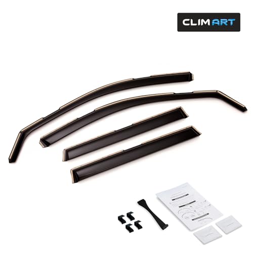 Image of CLIM ART in-Channel Incredibly Durable Rain Guards for Jeep Grand Cherokee 2011-2021, Original Window Deflectors, Vent Deflector, Vent Window Visors, Dark Smoke Car Accessories, 4 pcs - 611032LPf