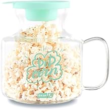 Dash Microwave Popcorn Popper - Convenient Popcorn Maker with Butter-Melting Silicone Lid - Easy to Use & Quick Cleanup - Aqua
