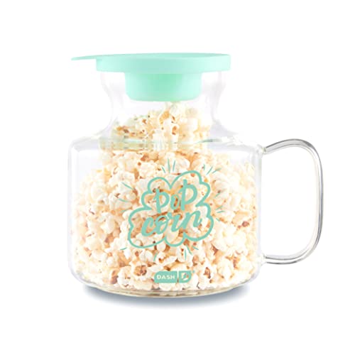Dash Microwave Popcorn Popper - Convenient Popcorn Maker with Butter-Melting Silicone Lid - Easy to Use & Quick Cleanup - Aqua by DASH - Used condition - US$18.84