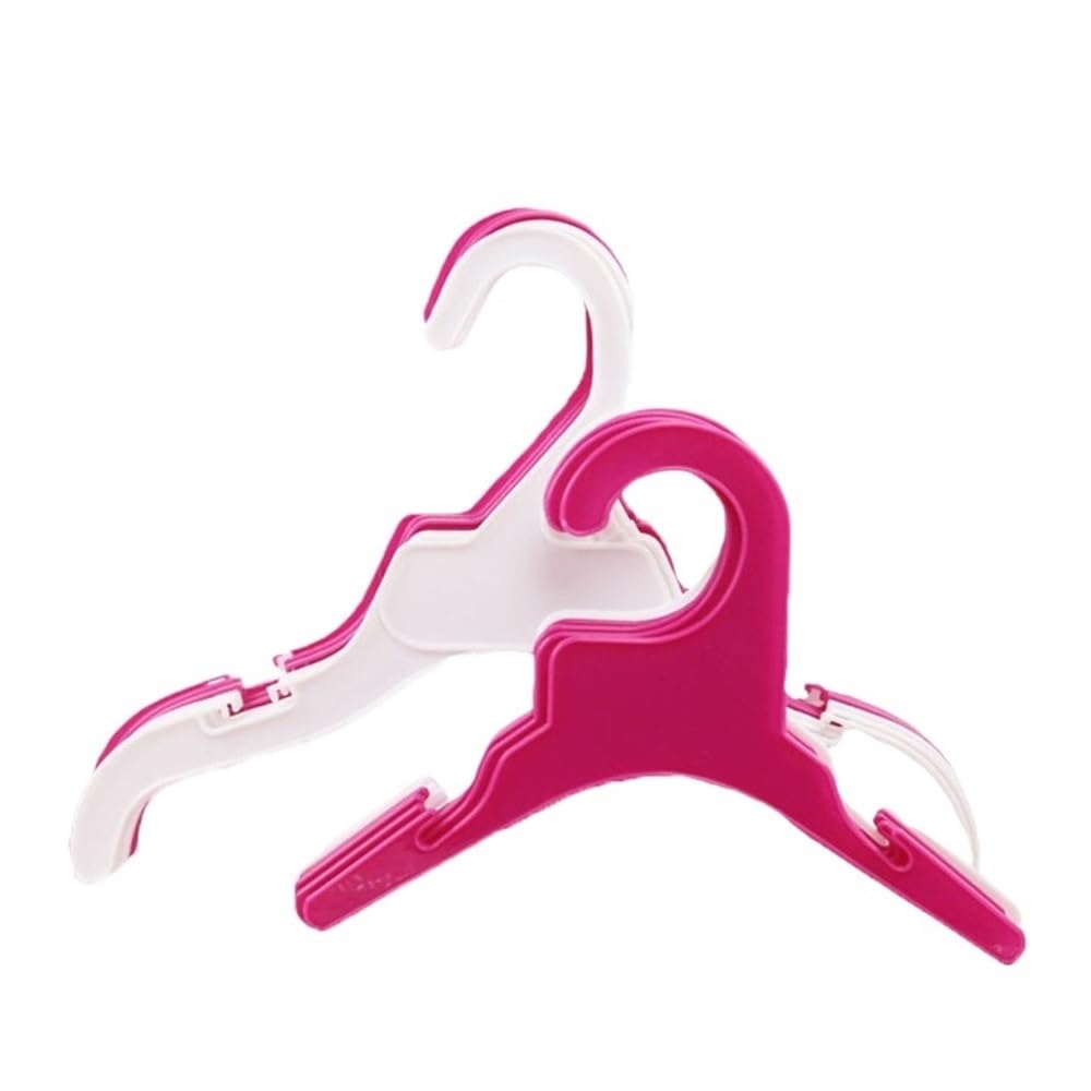 10pcs/lot Pet Clothes Plastic Hanger Solid And Coat Wordrobe Storage Rack(Rose red,S)