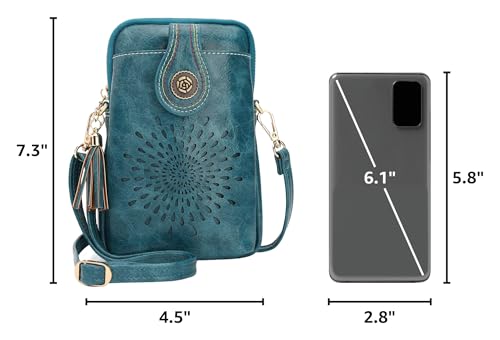 Image of APHISON Small Crossbody Bags for Women, Lightweight Vegan Leather Cell Phone Purse, Cute Purses with Tassels