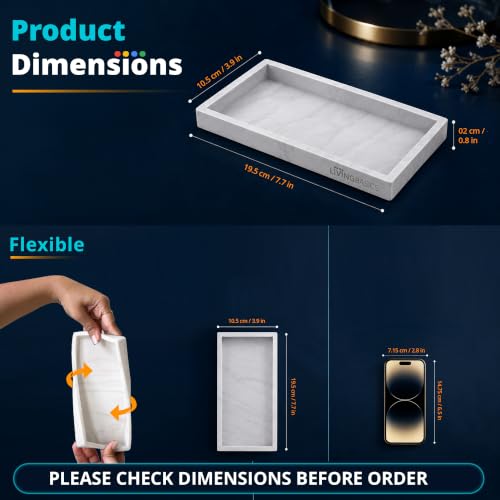 Image of LIVINGBASICS 1 Piece Silicone Vanity Tray Bathroom Countertop Organizer