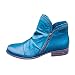 KAMEIMEI Stivaletti da donna Western vintage, eleganti, stile retrò, classici, da cowboy, da donna, con piattaforma, per scarpe da donna, stivali da donna, Blu, 39 EU
