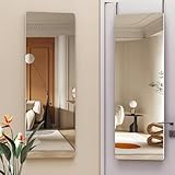 Hasipu Door Mirror Full Length, 47'x 16' Full Body Over The Door Hanging Wall Mounted Mirror for Bedroom, Living Room, Cloakroom, Round White