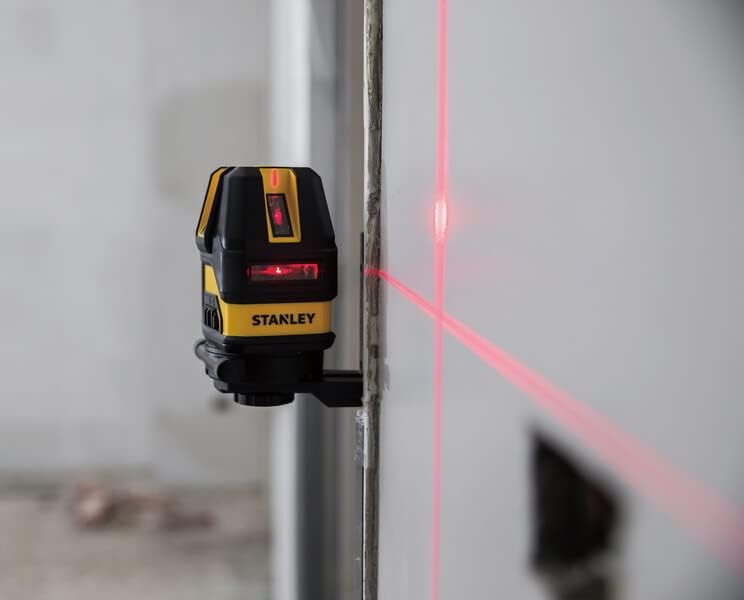 Laser projecting lines on a wall