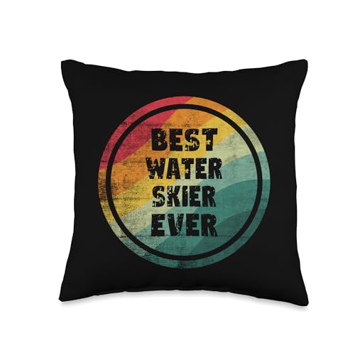 Best Water Skier Ever Funny Water Skier Throw Pillow