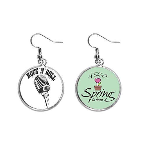 Pendientes de música con patrón de micrófono para estrenar en primavera