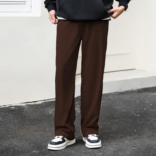 Zando Men's Corduroy Pants Jogger Baggy Cargo Pants Vintage Wide Leg Pants Casual Pants with Pockets Y2K Streetwear Pant2